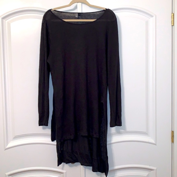 Elk Tops - Elk 100% Linen Asymmetrical Tunic Dress - Navy